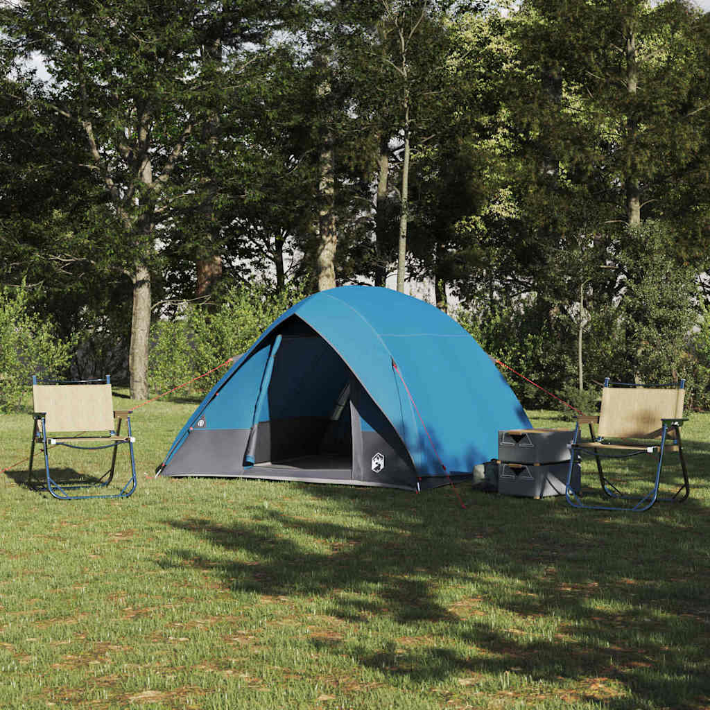 Camping Tent met dak met opslag Blauw 320 x 275 x 190 cm taft is nu te koop bij PeponiXL, paradijselijk wonen!