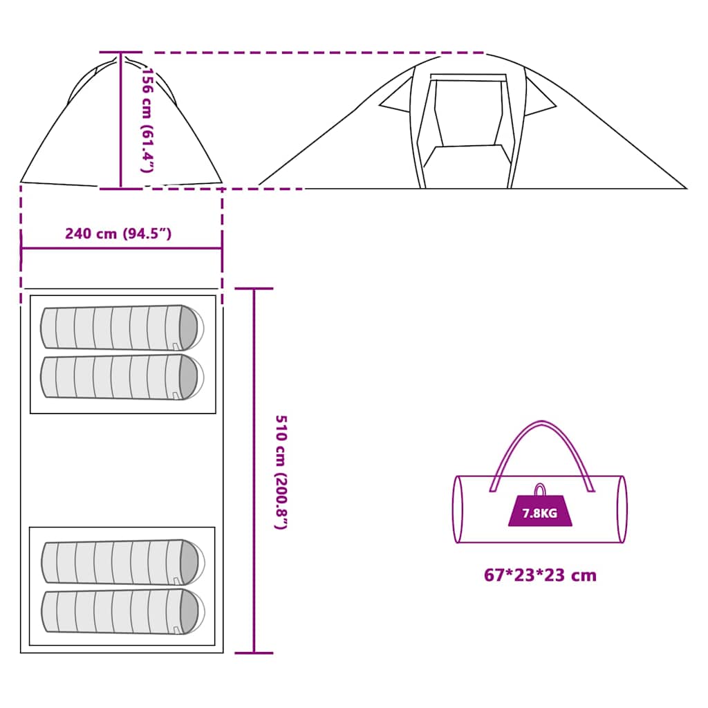 Tunnel tent met dak met opslag Groen 510 x 240 x 156 cm taft is nu te koop bij PeponiXL, paradijselijk wonen!