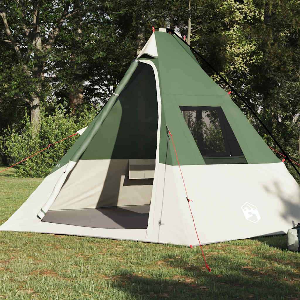 Tipi Tent met dak met opslag Groen 383 x 338 x 217 cm taft is nu te koop bij PeponiXL, paradijselijk wonen!