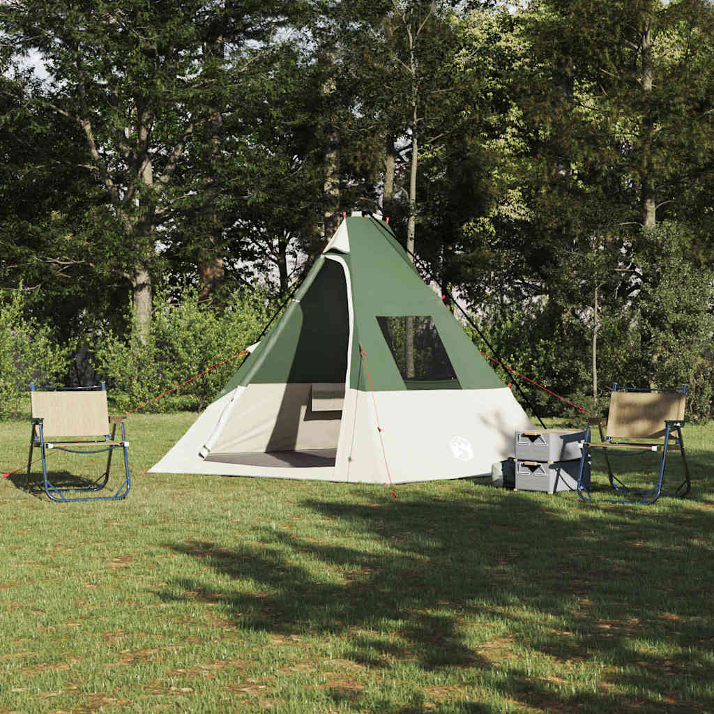 Tipi Tent met dak met opslag Groen 383 x 338 x 217 cm taft is nu te koop bij PeponiXL, paradijselijk wonen!