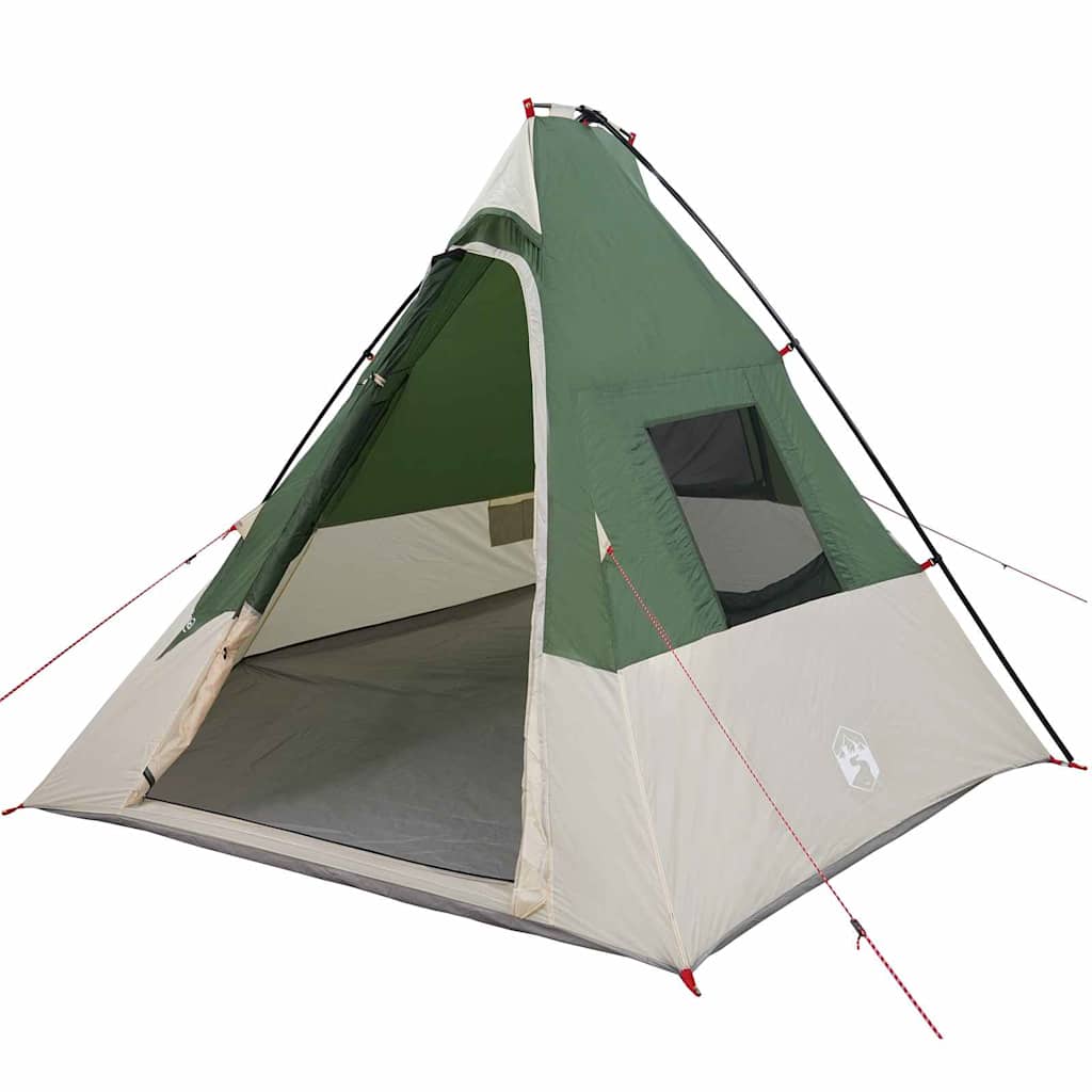 Tipi Tent met dak met opslag Groen 383 x 338 x 217 cm taft is nu te koop bij PeponiXL, paradijselijk wonen!