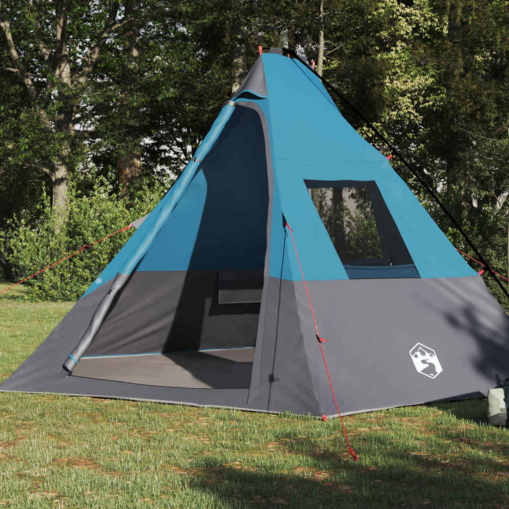 Tipi Tent met dak met opslag Blauw 383 x 338 x 217 cm taft is nu te koop bij PeponiXL, paradijselijk wonen!