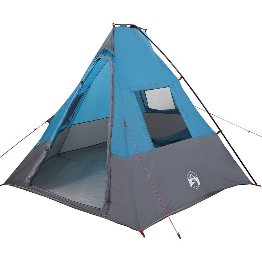 Tipi Tent met dak met opslag Blauw 383 x 338 x 217 cm taft is nu te koop bij PeponiXL, paradijselijk wonen!