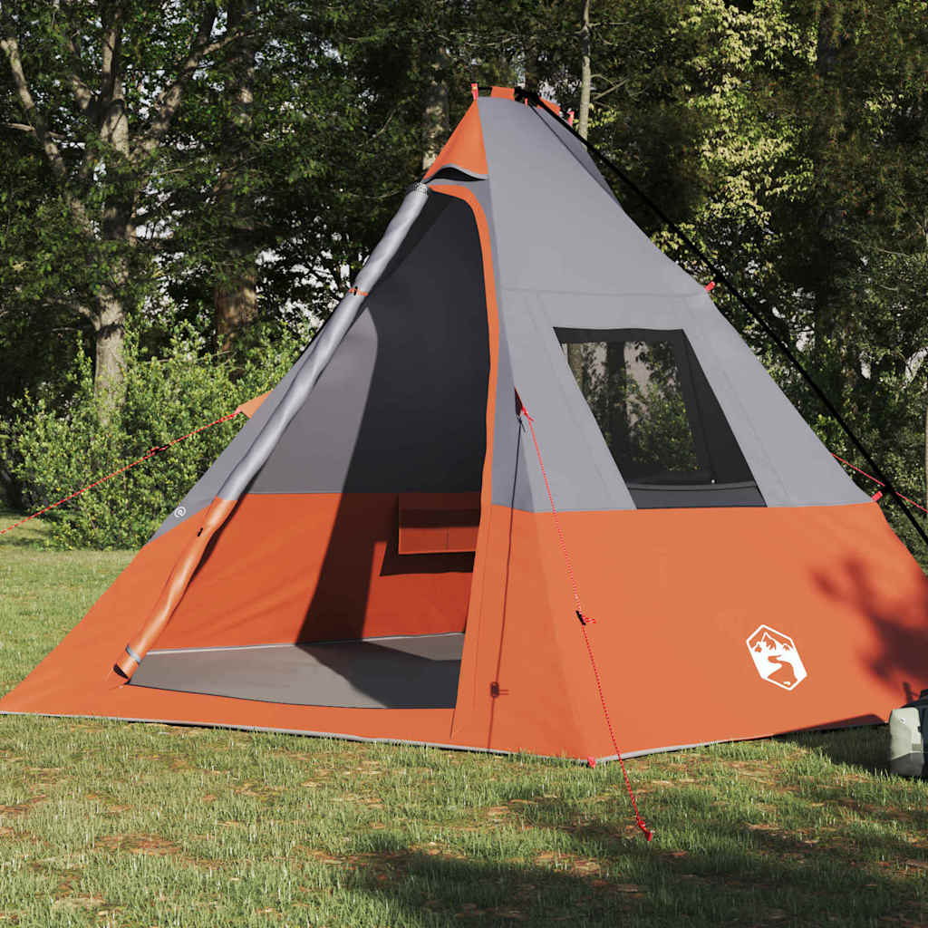 Tipi Tent met dak Grijs en Oranje 383 x 338 x 217 cm taft is nu te koop bij PeponiXL, paradijselijk wonen!