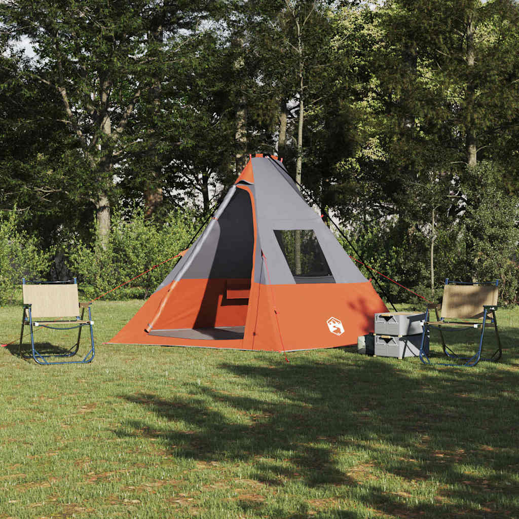 Tipi Tent met dak Grijs en Oranje 383 x 338 x 217 cm taft is nu te koop bij PeponiXL, paradijselijk wonen!