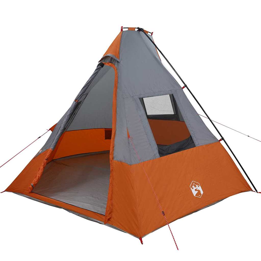 Tipi Tent met dak Grijs en Oranje 383 x 338 x 217 cm taft is nu te koop bij PeponiXL, paradijselijk wonen!