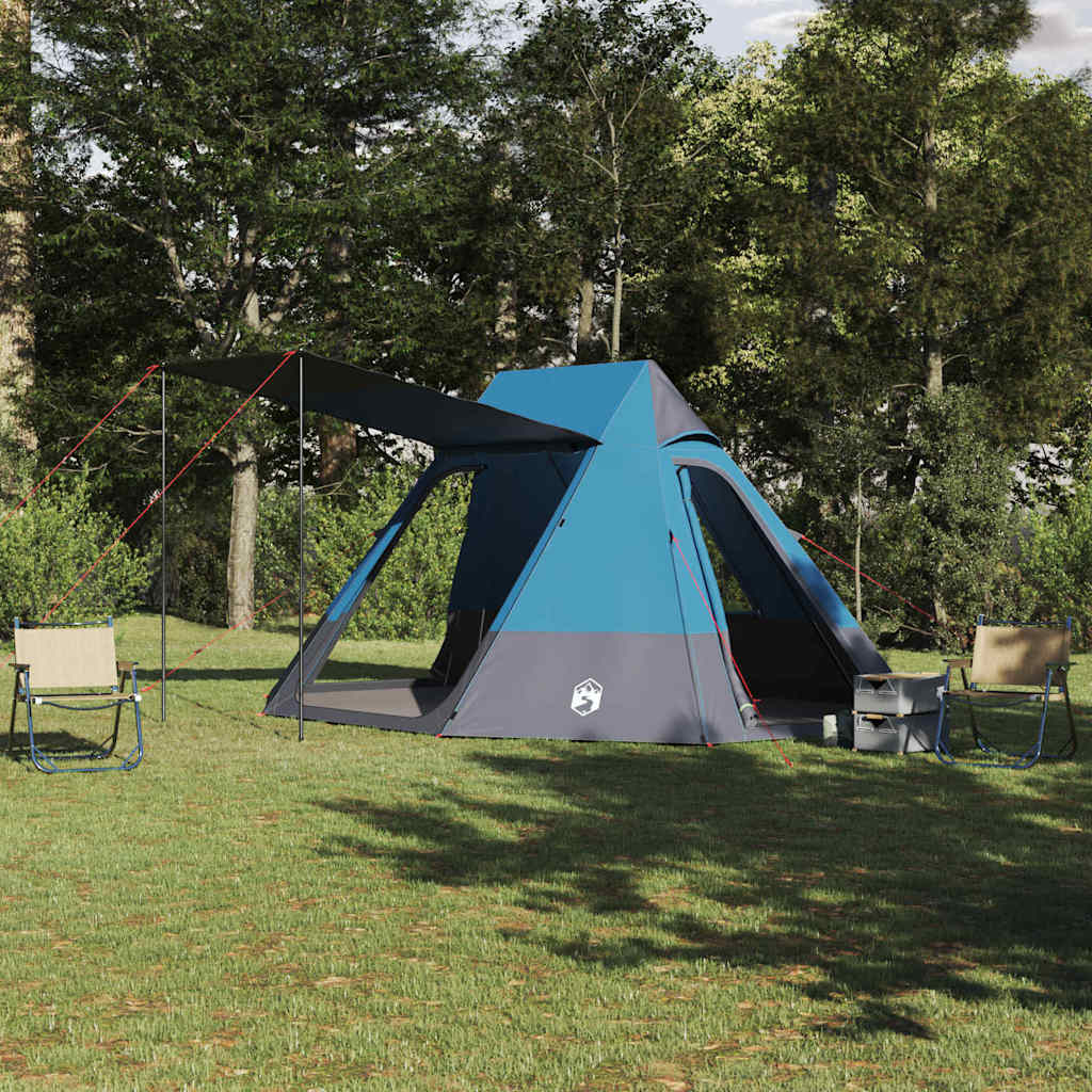 Camping Tent met dak met opslag Blauw 482 x 360 x 227 cm taft is nu te koop bij PeponiXL, paradijselijk wonen!