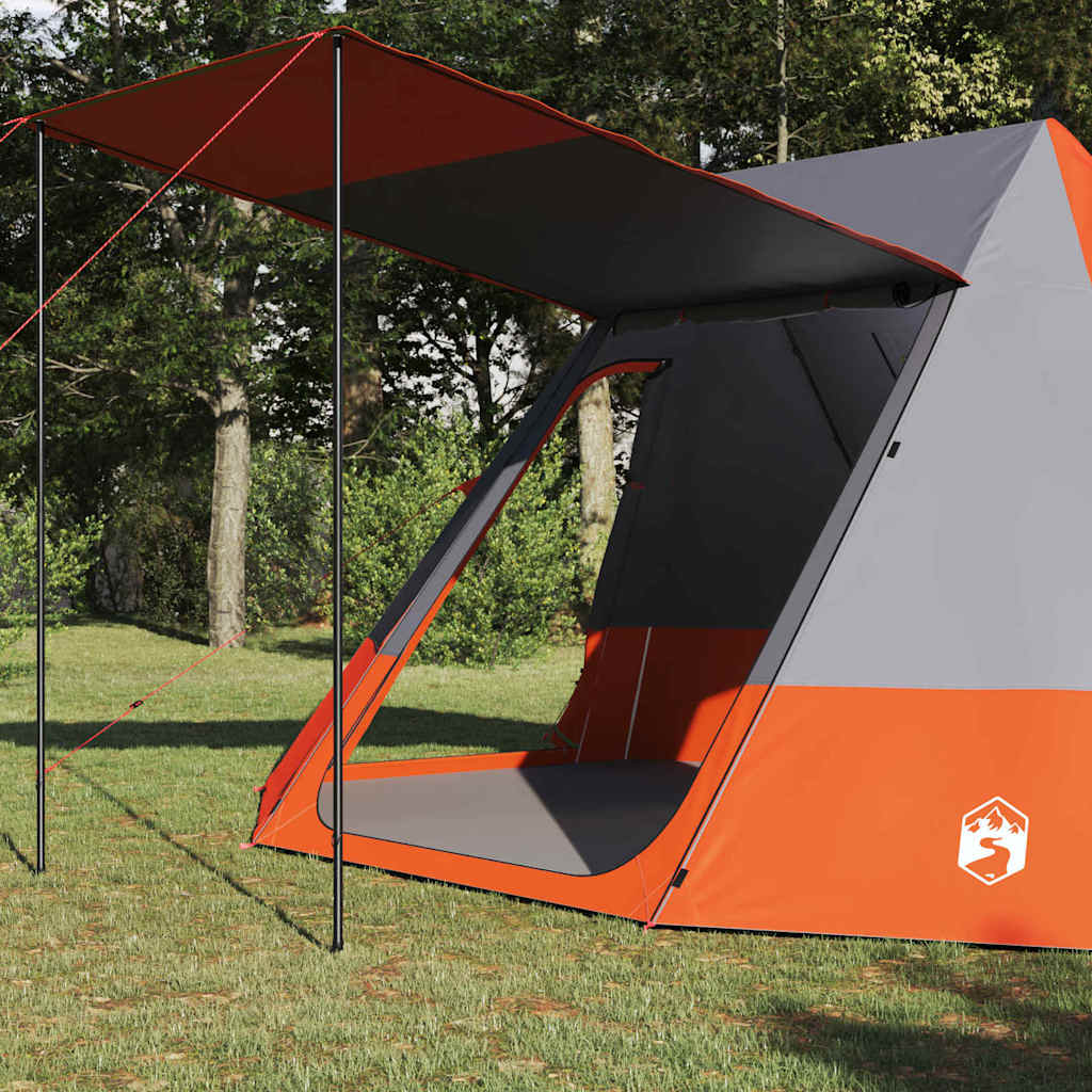 Camping Tent met dak Grijs en Oranje 482 x 360 x 227 cm taft is nu te koop bij PeponiXL, paradijselijk wonen!