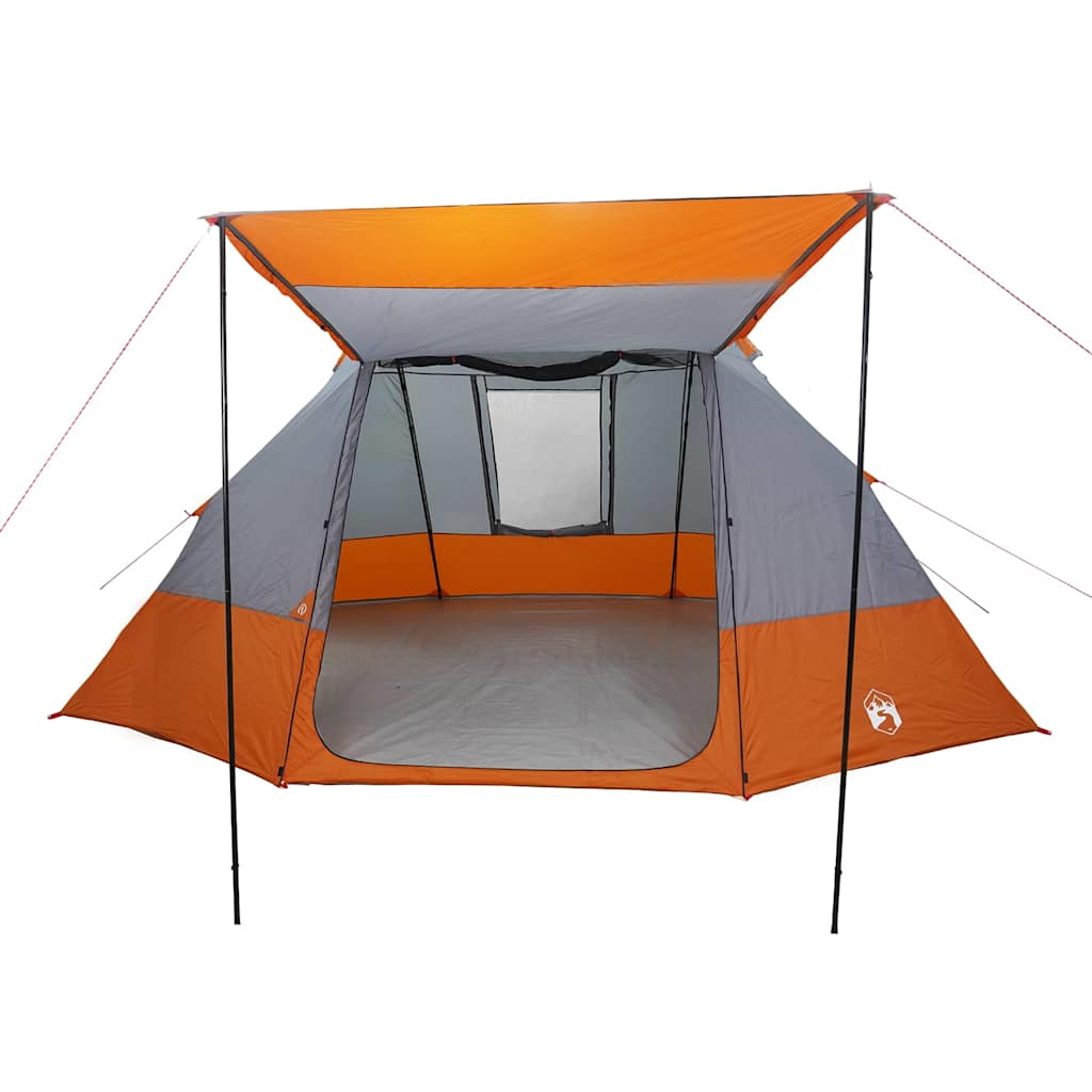 Camping Tent met dak Grijs en Oranje 482 x 360 x 227 cm taft is nu te koop bij PeponiXL, paradijselijk wonen!