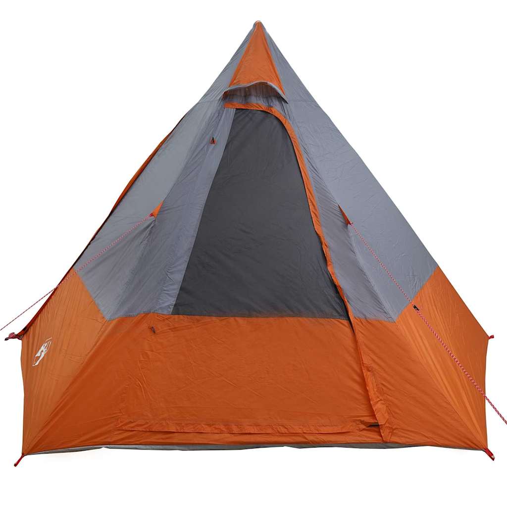 Camping Tent met dak Grijs en Oranje 482 x 360 x 227 cm taft is nu te koop bij PeponiXL, paradijselijk wonen!