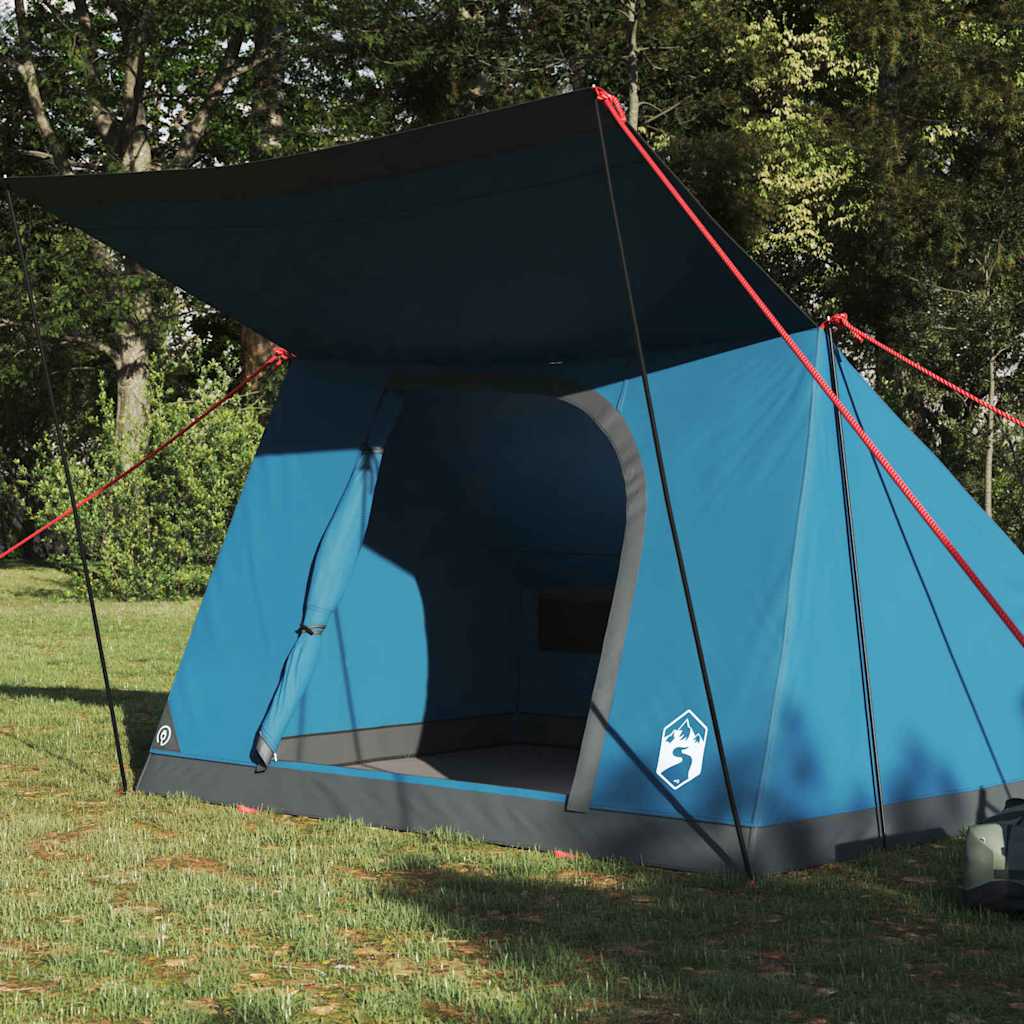 Camping Tent met dak met opslag Blauw 223 x 163 x 130 cm taft is nu te koop bij PeponiXL, paradijselijk wonen!