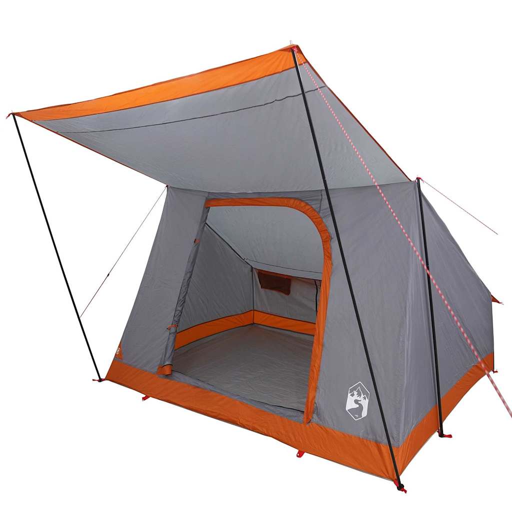 Camping Tent met dak Grijs en Oranje 223 x 163 x 130 cm taft is nu te koop bij PeponiXL, paradijselijk wonen!