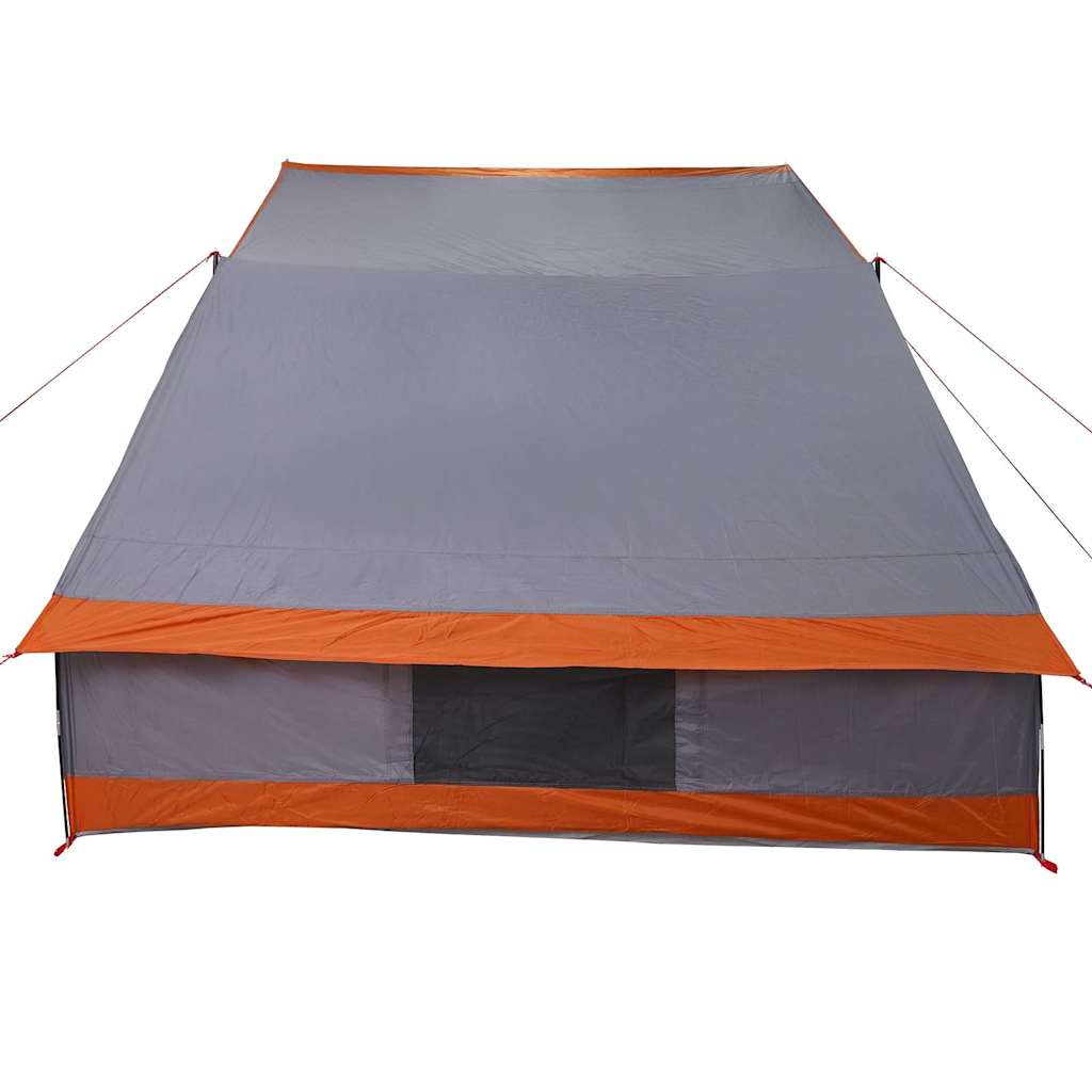 Camping Tent met dak Grijs en Oranje 223 x 163 x 130 cm taft is nu te koop bij PeponiXL, paradijselijk wonen!