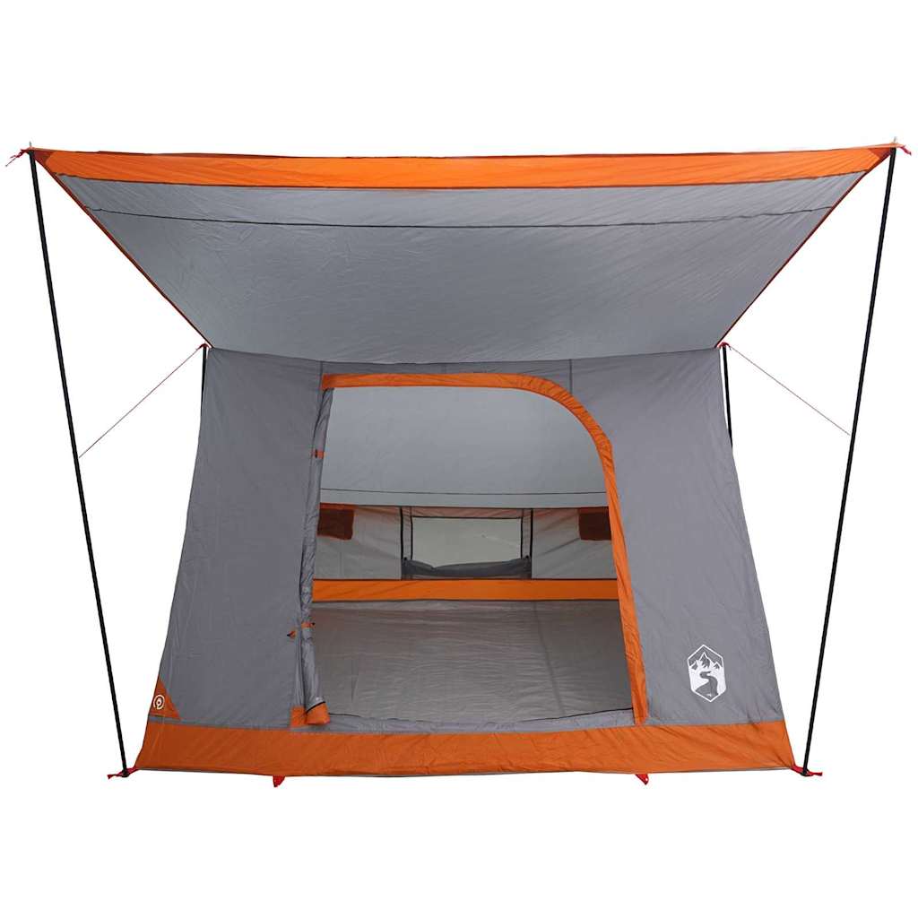 Camping Tent met dak Grijs en Oranje 223 x 163 x 130 cm taft is nu te koop bij PeponiXL, paradijselijk wonen!
