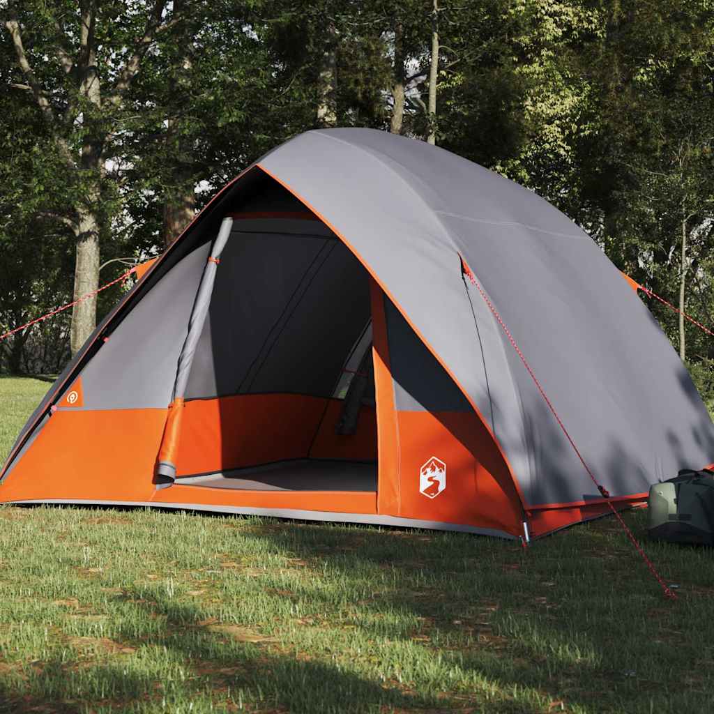 Camping Tent met dak Grijs en Oranje 275 x 230 x 140 cm taft is nu te koop bij PeponiXL, paradijselijk wonen!
