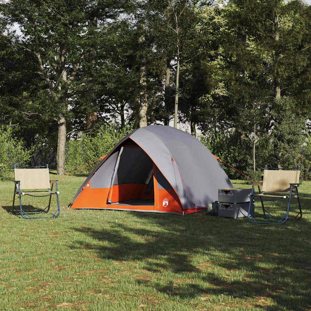 Camping Tent met dak Grijs en Oranje 275 x 230 x 140 cm taft is nu te koop bij PeponiXL, paradijselijk wonen!