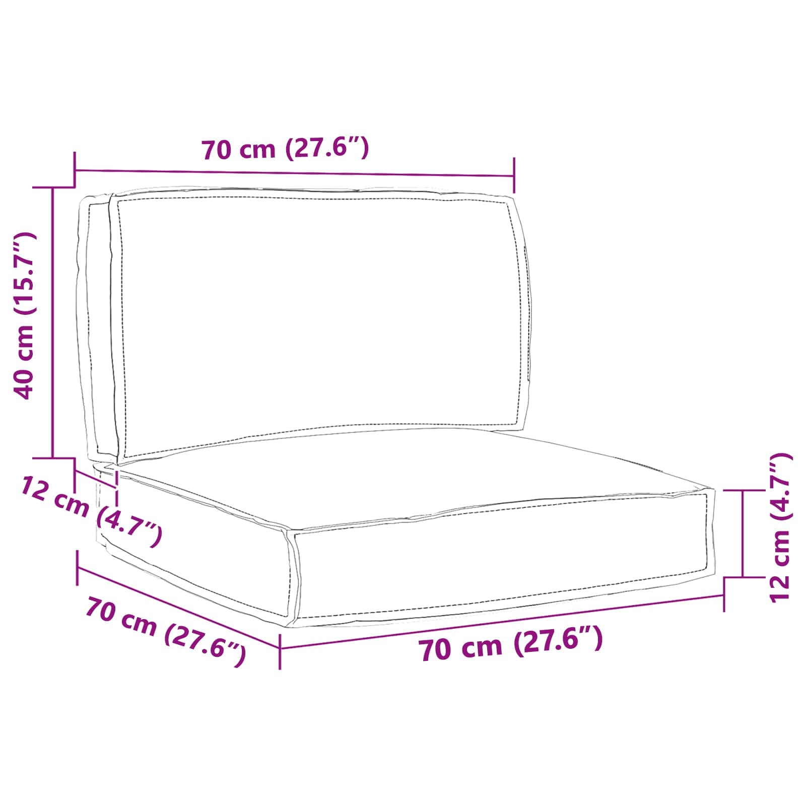 Pallet Kussen Set 2 pcs Zwart Oxford Stof is nu te koop bij PeponiXL, paradijselijk wonen!