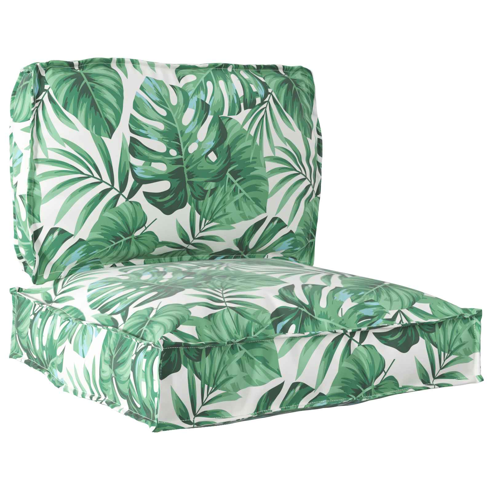 Pallet Kussen Set Bloemen 2 pcs Groen Bladpatroon Oxford Stof is nu te koop bij PeponiXL, paradijselijk wonen!