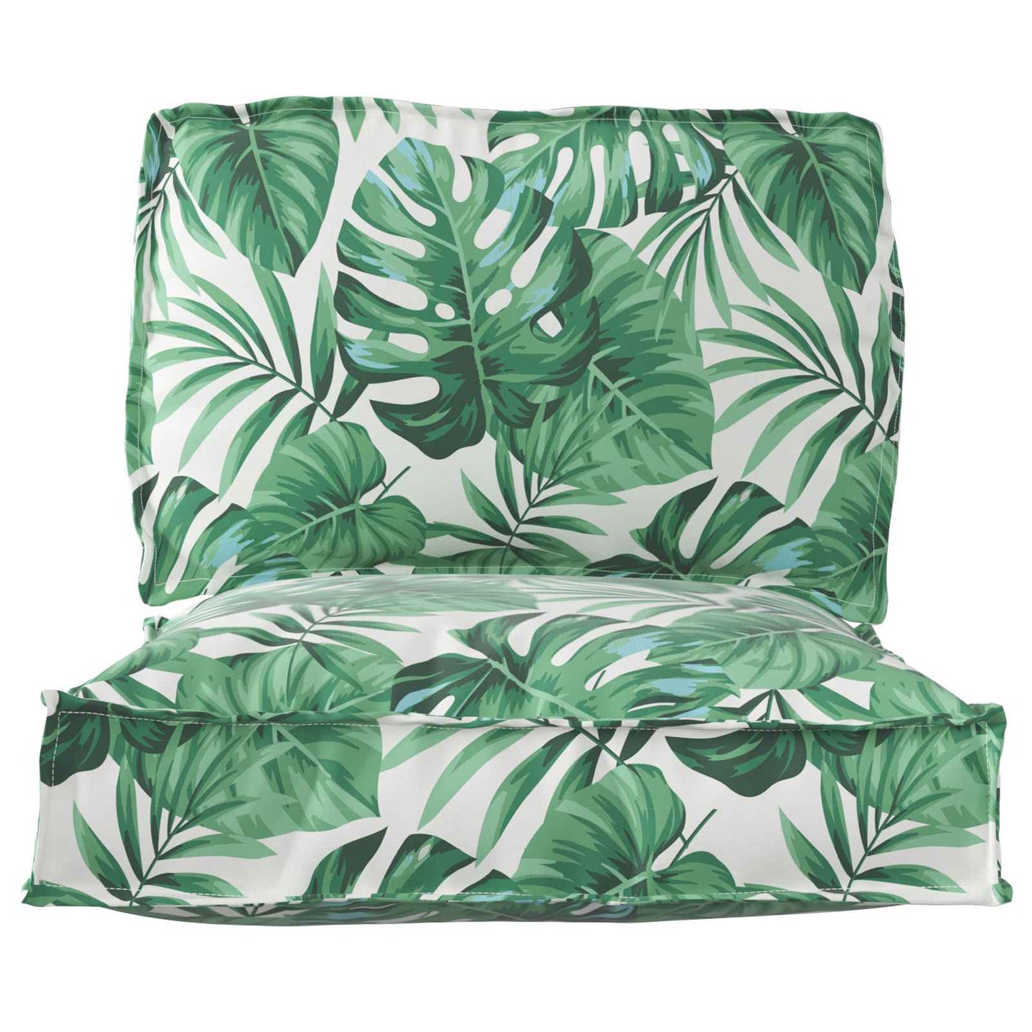 Pallet Kussen Set Bloemen 2 pcs Groen Bladpatroon Oxford Stof is nu te koop bij PeponiXL, paradijselijk wonen!
