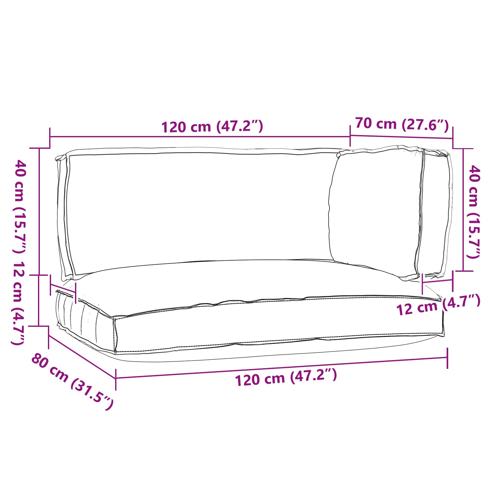 Pallet Kussen Set 3 pcs Antraciet Oxford Stof is nu te koop bij PeponiXL, paradijselijk wonen!