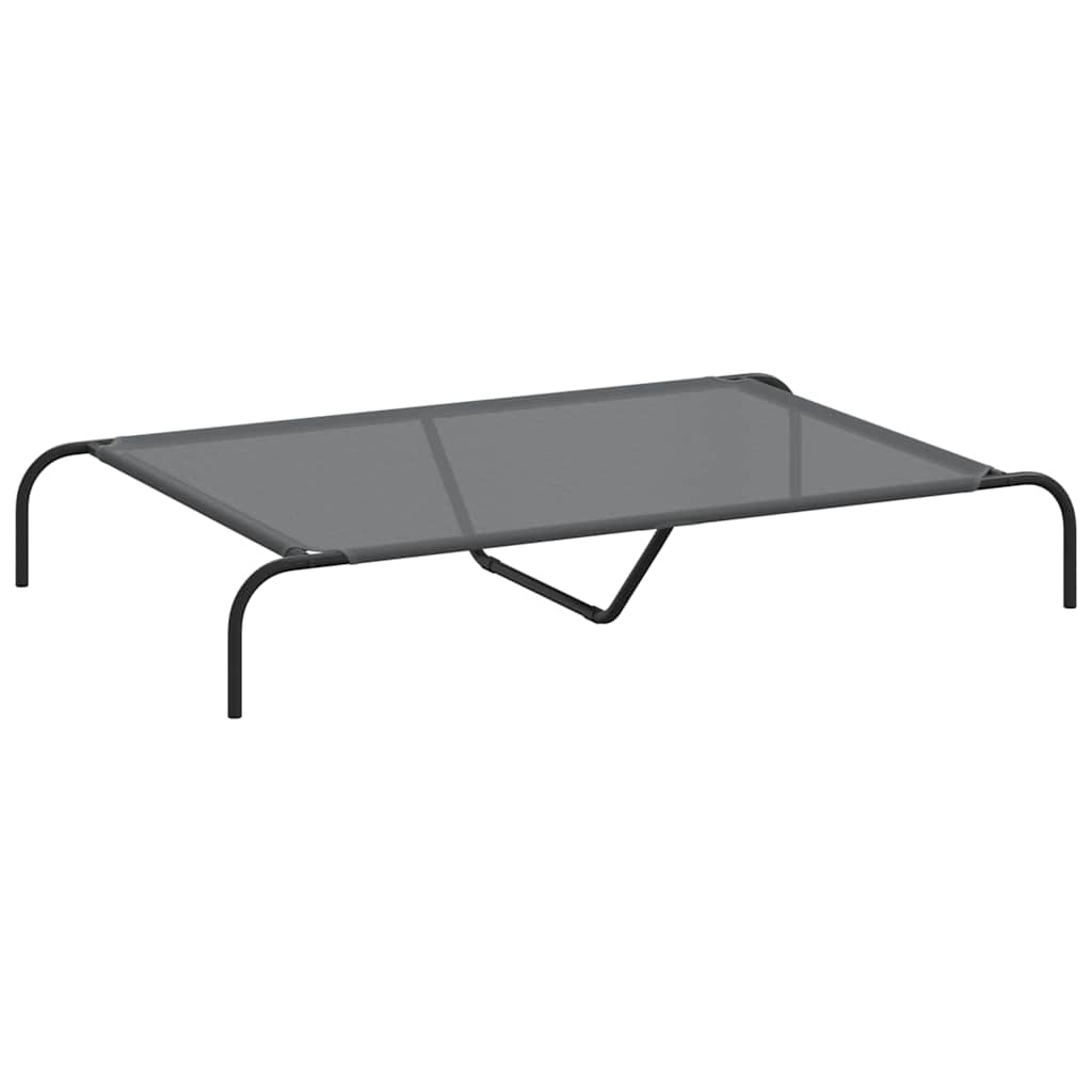 Hondenmand verhoogd 130x80x20 cm textiel en staal grijs