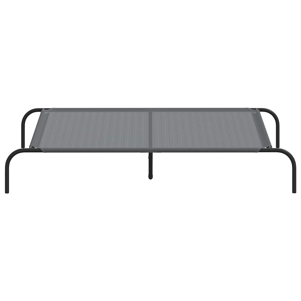 Hondenmand verhoogd 130x80x20 cm textiel en staal grijs