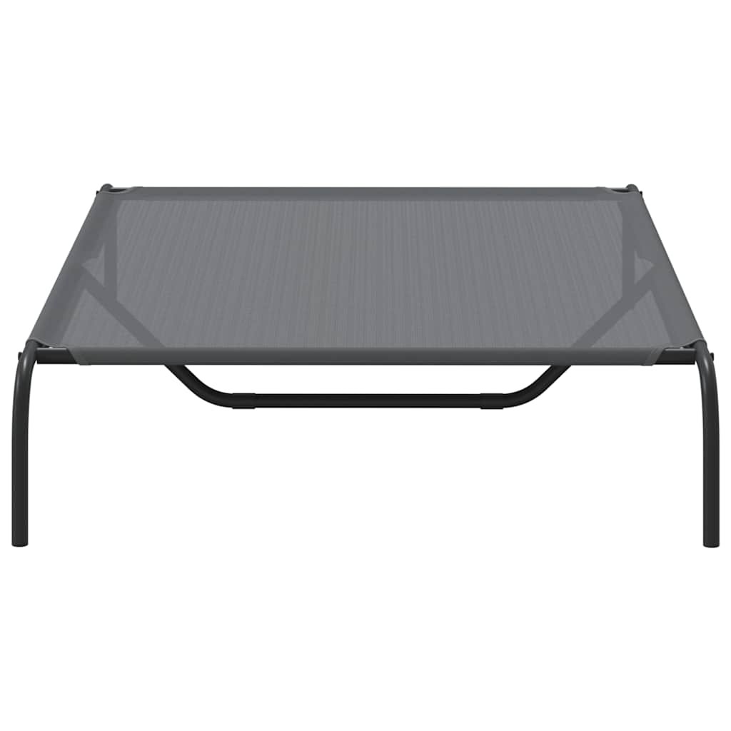 Hondenmand verhoogd 130x80x20 cm textiel en staal grijs