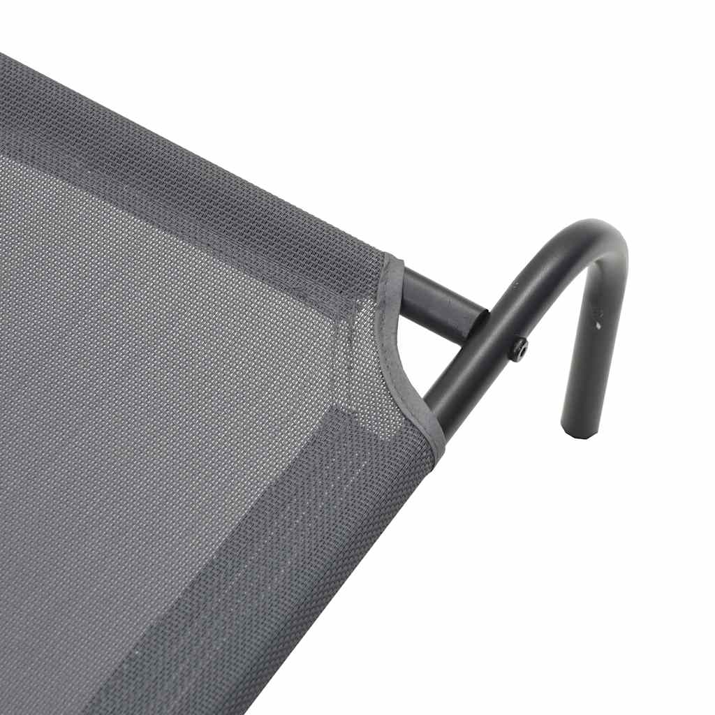 Hondenmand verhoogd 130x80x20 cm textiel en staal grijs