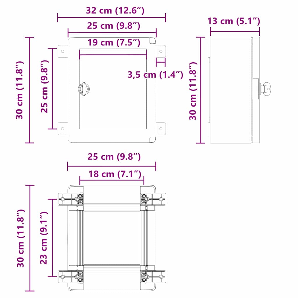 Bedieningskast Grijs 32 x 13 x 30 cm ABS Kunststof is nu te koop bij PeponiXL, paradijselijk wonen!