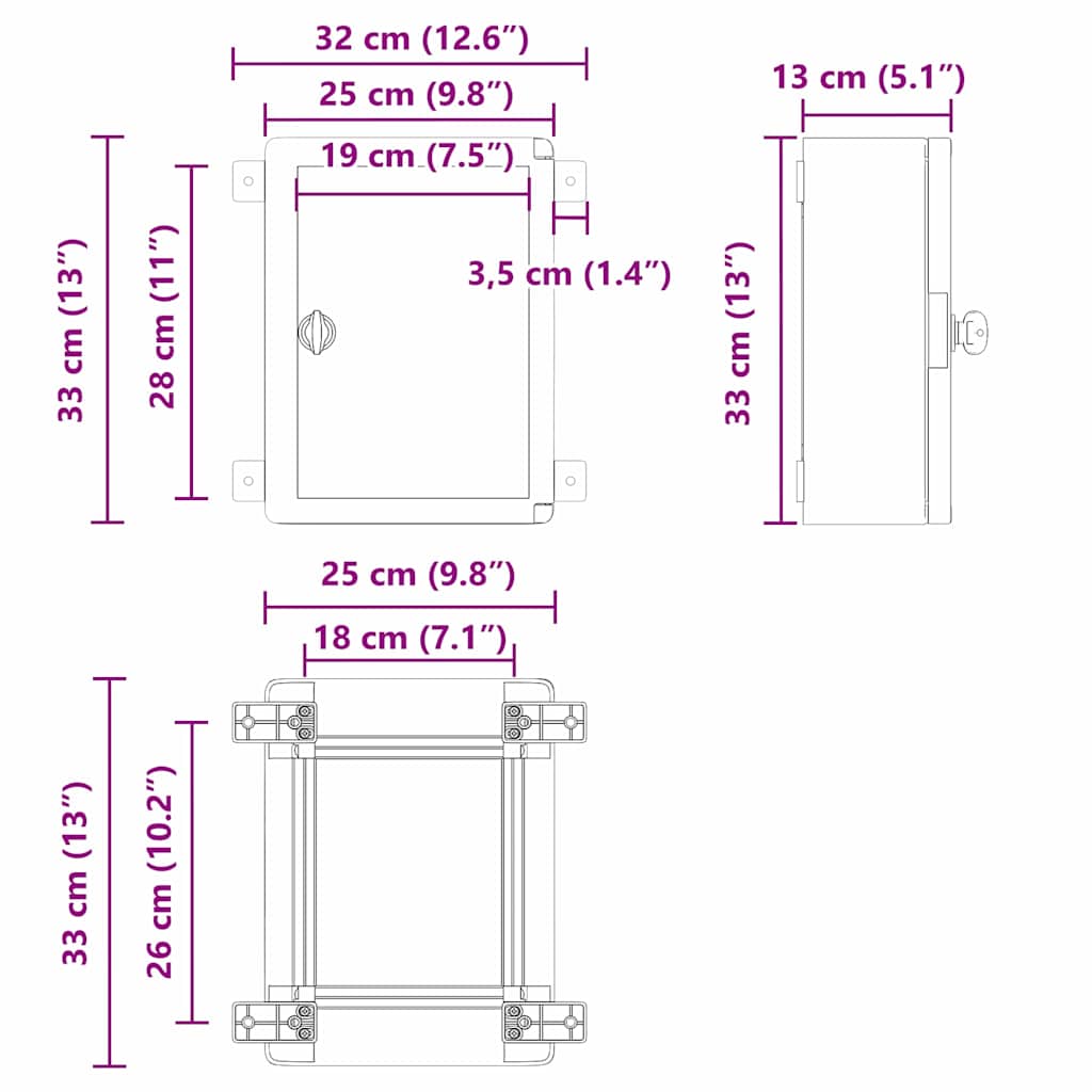 Bedieningskast Grijs 32 x 13 x 33 cm ABS Kunststof is nu te koop bij PeponiXL, paradijselijk wonen!