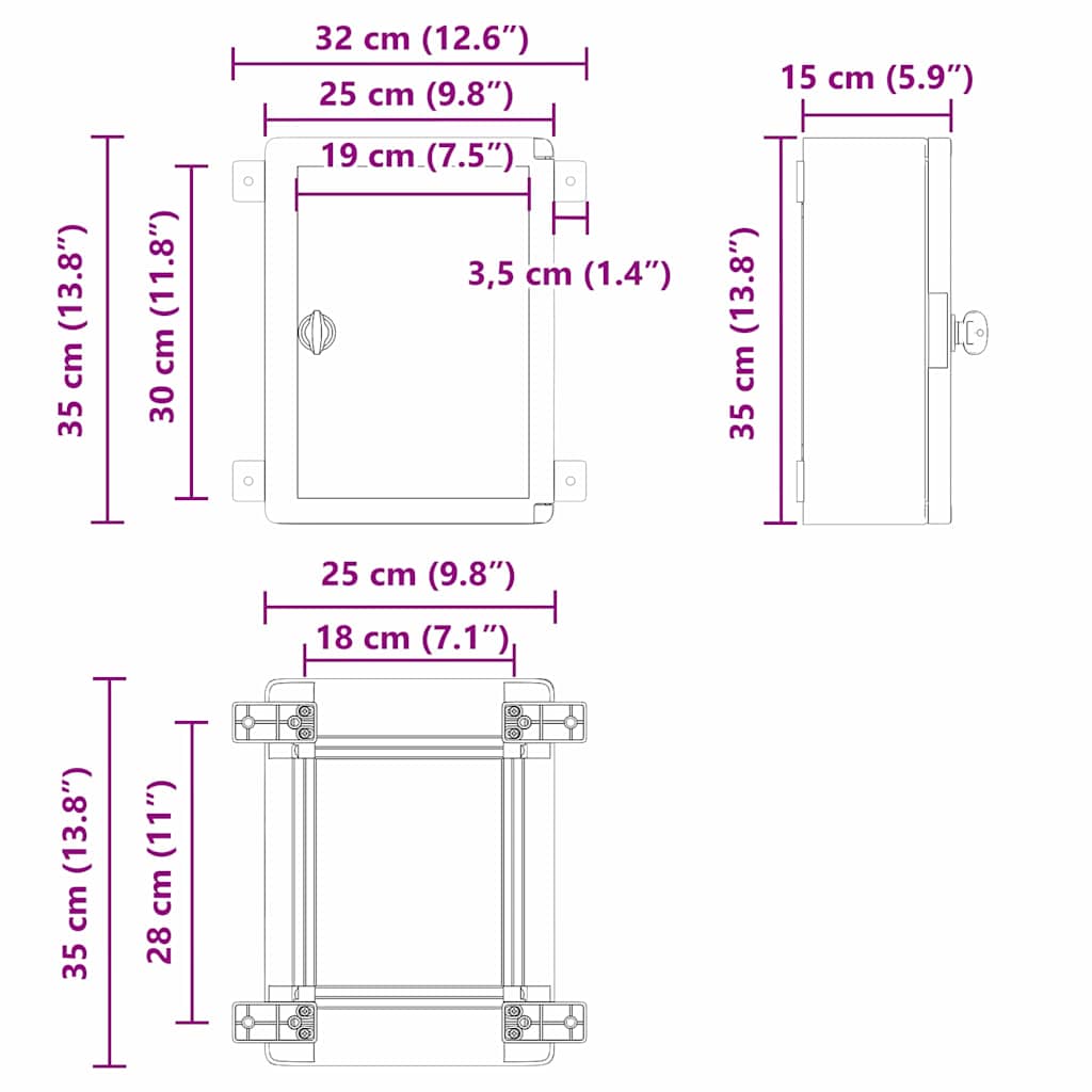 Bedieningskast Grijs 32 x 15 x 35 cm ABS Kunststof is nu te koop bij PeponiXL, paradijselijk wonen!