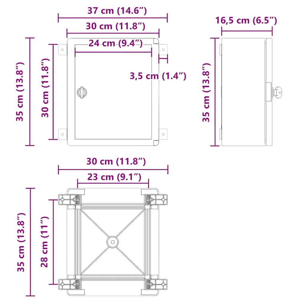 Bedieningskast Grijs 37 x 16,5 x 35 cm ABS Kunststof is nu te koop bij PeponiXL, paradijselijk wonen!