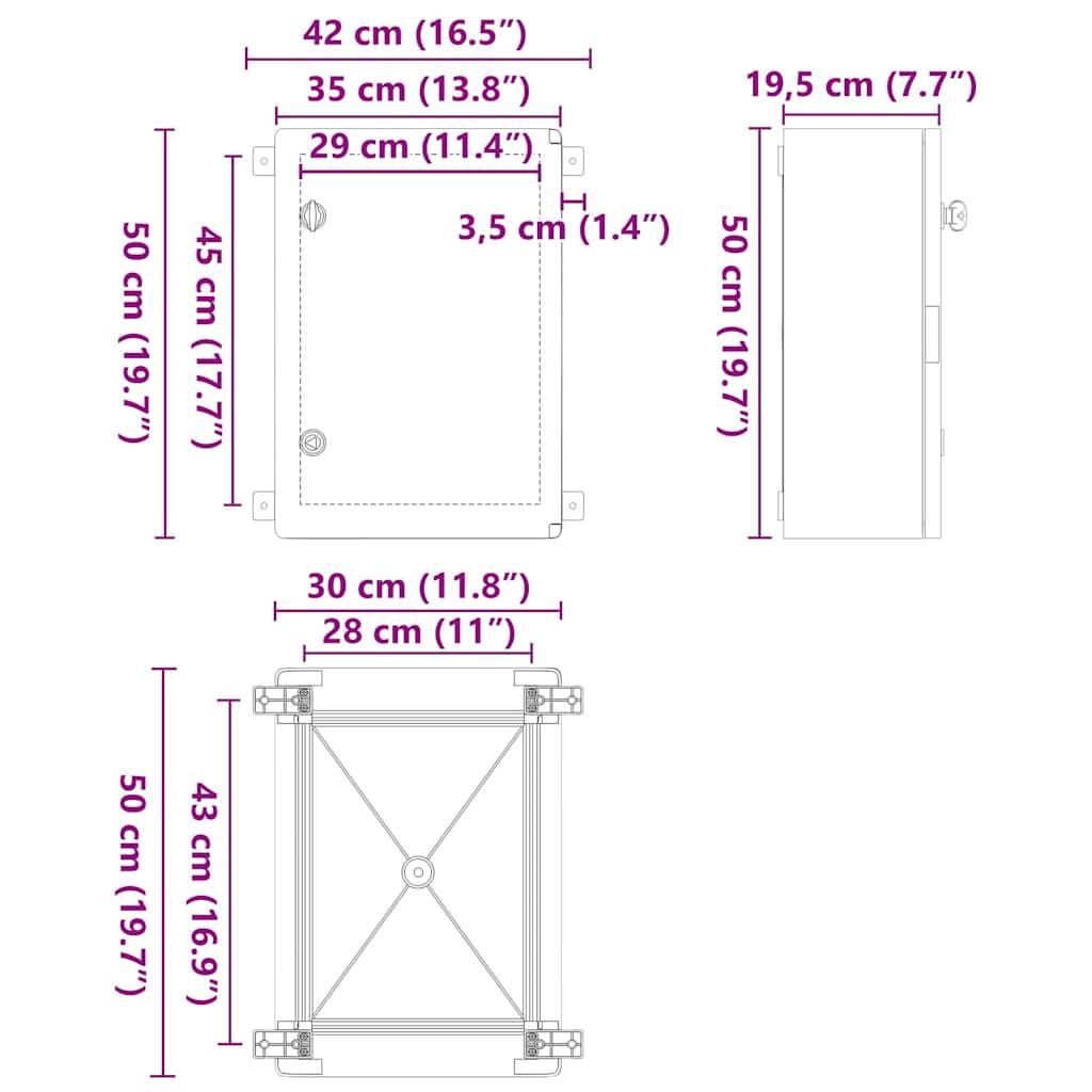 Bedieningskast Grijs 42 x 19,5 x 50 cm ABS Kunststof is nu te koop bij PeponiXL, paradijselijk wonen!