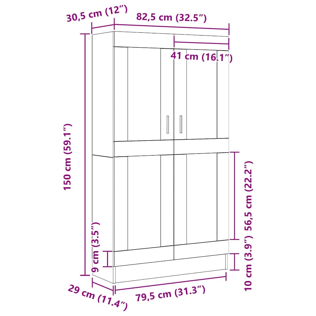 Boekenkast Zwart Eiken 82,5 x 30,5 x 150 cm Bewerkt hout is nu te koop bij PeponiXL, paradijselijk wonen!