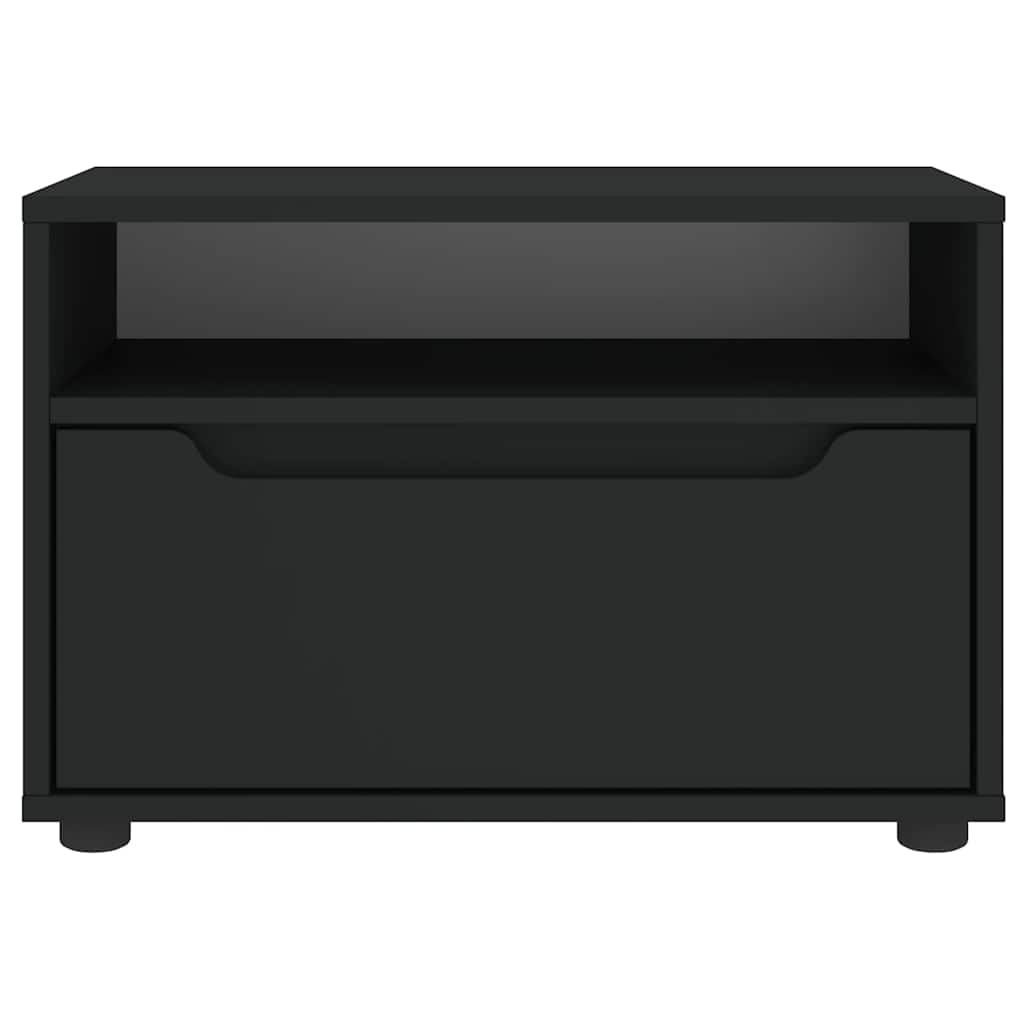 Tv-meubel VISNES 60x40x38 cm bewerkt hout zwart is nu te koop bij PeponiXL, paradijselijk wonen!