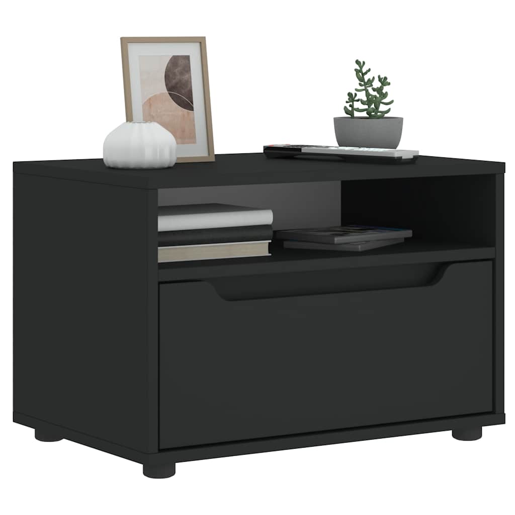 Tv-meubel VISNES 60x40x38 cm bewerkt hout zwart is nu te koop bij PeponiXL, paradijselijk wonen!
