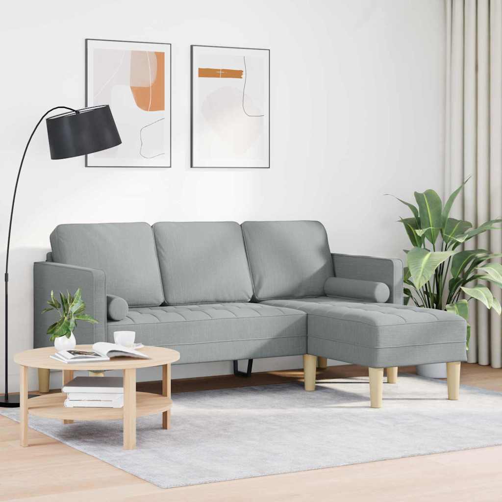 Bankstel met kussen Lichtgrijs Polyester is nu te koop bij PeponiXL, paradijselijk wonen!