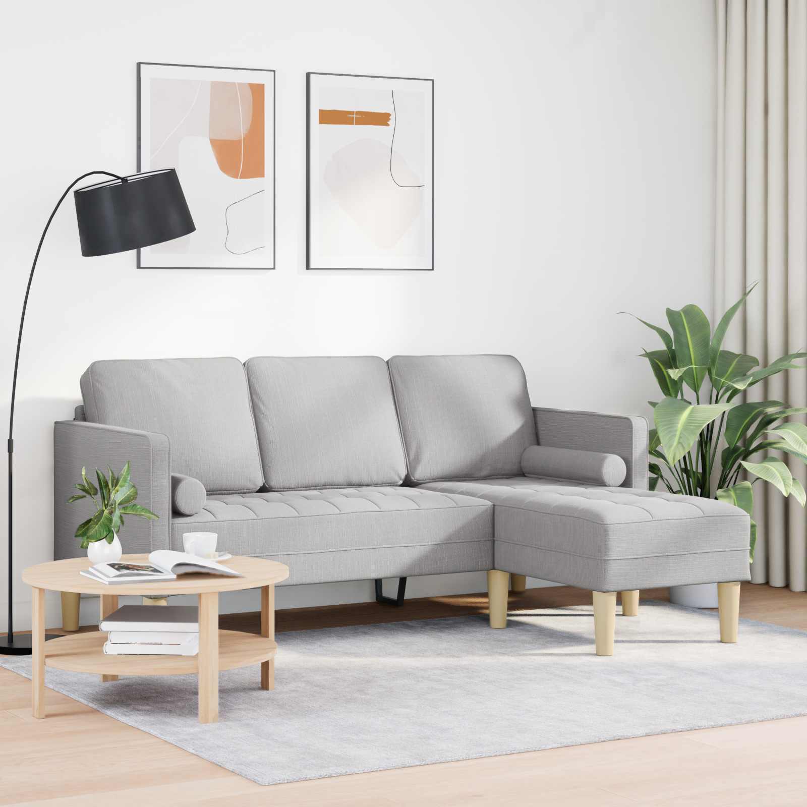 Bankstel Wolkengrijs 173 x 131 x 67 cm Polyester is nu te koop bij PeponiXL, paradijselijk wonen!