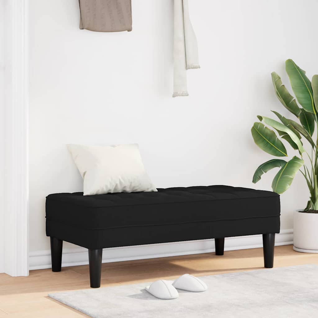Bank met kussen Zwart 113 x 57 x 39 cm Stof is nu te koop bij PeponiXL, paradijselijk wonen!