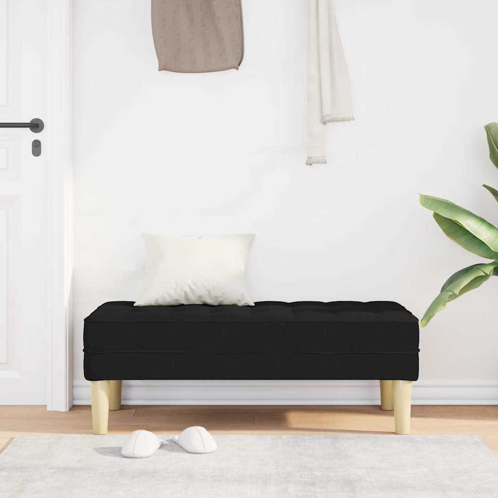 Bank met kussen Zwart 113 x 57 x 39 cm Stof is nu te koop bij PeponiXL, paradijselijk wonen!