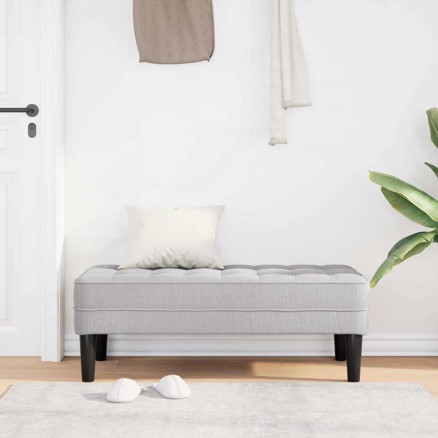 Bank met kussen Wolkengrijs 113 x 57 x 39 cm Stof is nu te koop bij PeponiXL, paradijselijk wonen!