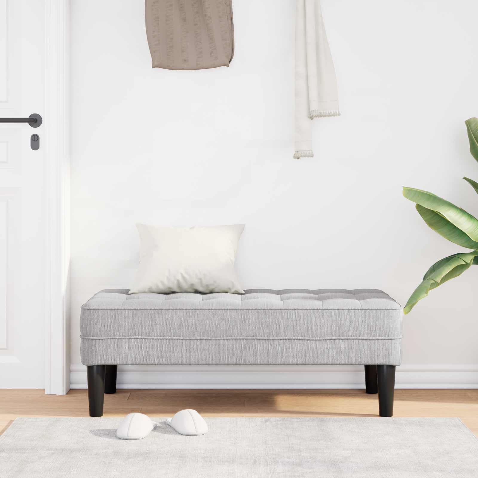 Bank met kussen Wolkengrijs 113 x 57 x 39 cm Stof is nu te koop bij PeponiXL, paradijselijk wonen!