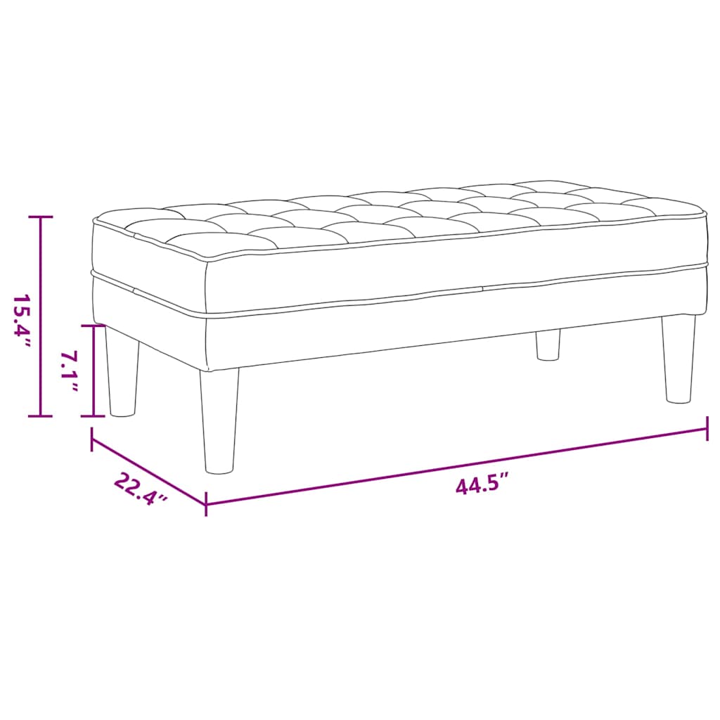 Bank met kussen Lichtgrijs 113 x 57 x 39 cm Fluweel is nu te koop bij PeponiXL, paradijselijk wonen!