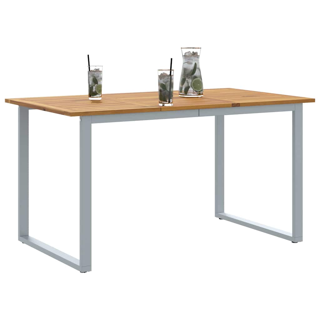 Tuinstafel Grijs 140 x 80 x 75 cm Massief Acaciahout is nu te koop bij PeponiXL, paradijselijk wonen!