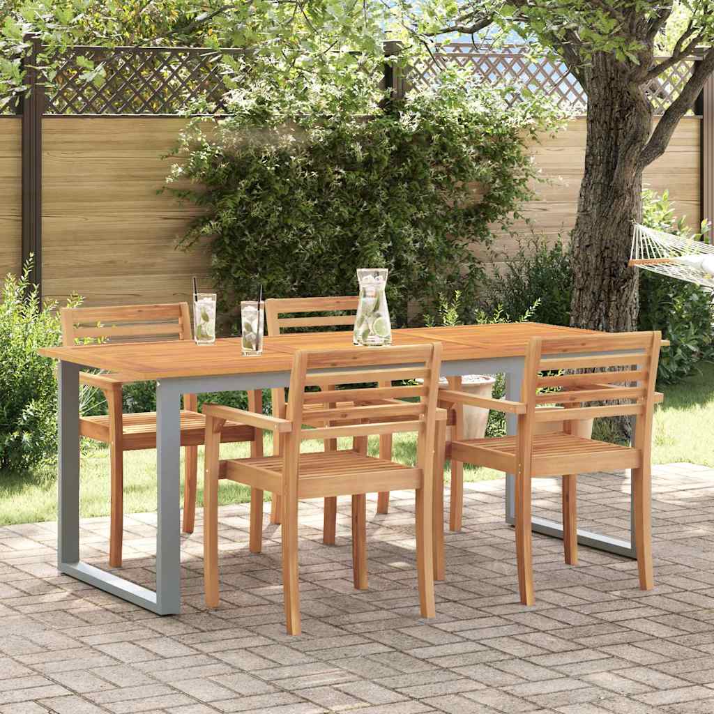Tuinstafel Grijs 160 x 80 x 75 cm Massief Acaciahout is nu te koop bij PeponiXL, paradijselijk wonen!
