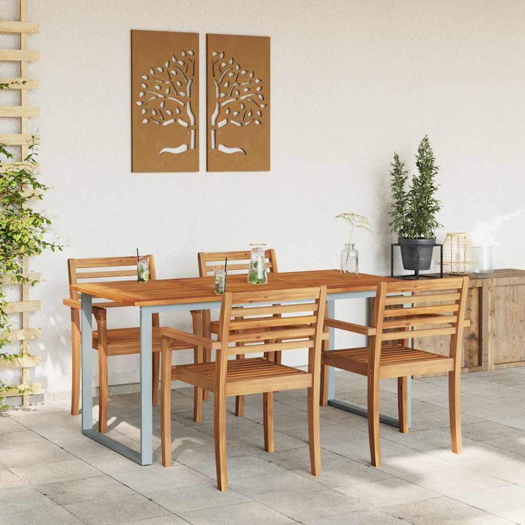 Tuinstafel Grijs 160 x 80 x 75 cm Massief Acaciahout is nu te koop bij PeponiXL, paradijselijk wonen!