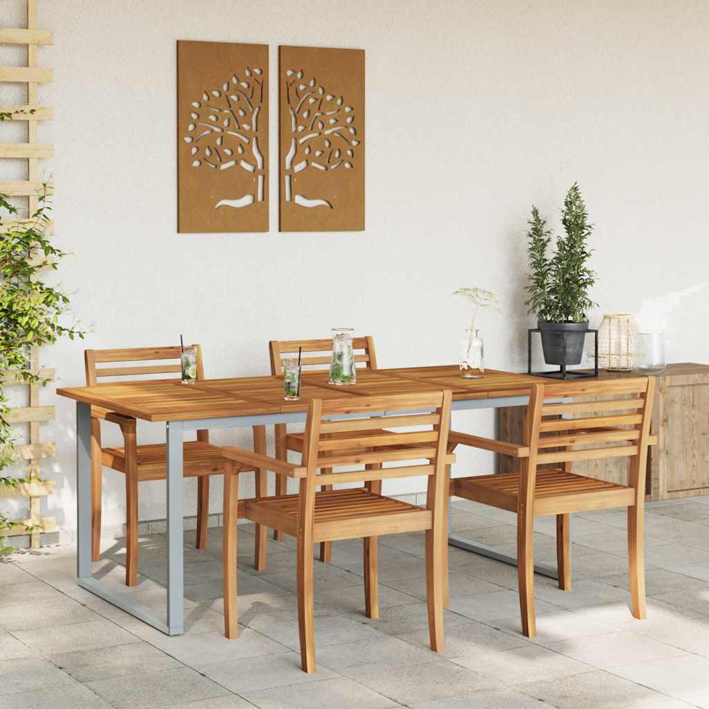 Tuinstafel Grijs 180 x 90 x 75 cm Massief Acaciahout is nu te koop bij PeponiXL, paradijselijk wonen!