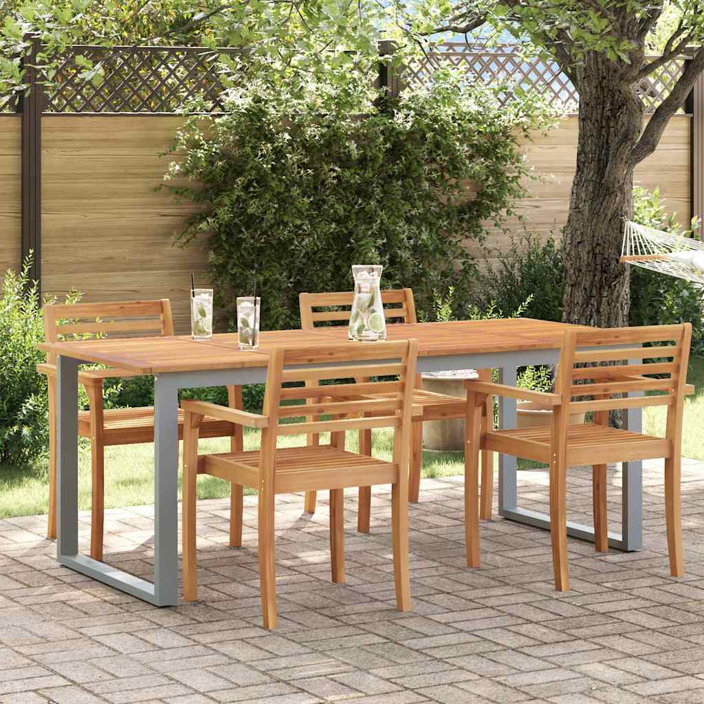 Tuinstafel Grijs 200 x 90 x 75 cm Massief Acaciahout is nu te koop bij PeponiXL, paradijselijk wonen!