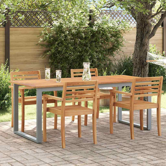 Tuinstafel Grijs 200 x 90 x 75 cm Massief Acaciahout is nu te koop bij PeponiXL, paradijselijk wonen!