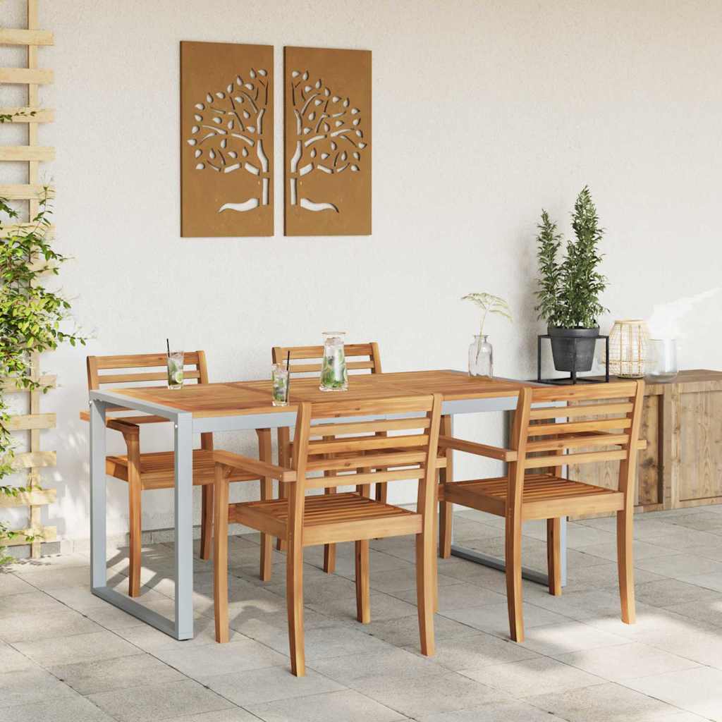 Tuinstafel Grijs 160 x 80 x 75 cm Massief Acaciahout is nu te koop bij PeponiXL, paradijselijk wonen!
